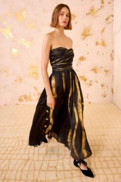 ULLA JOHNSON Anastasia Hand Painted Gown - Gild