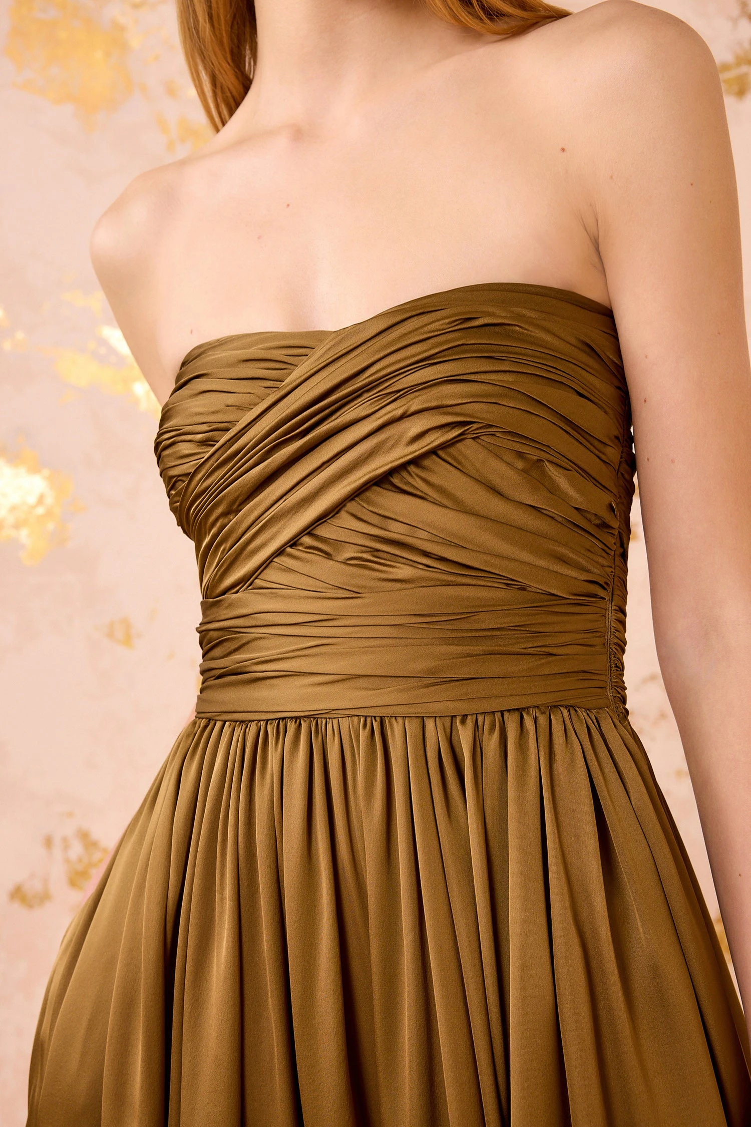 ULLA JOHNSON Anastasia Silk Wrapped Strapless Gown - Willow 2 ULLA JOHNSON Anastasia Silk Wrapped Strapless Gown - Willow - Image 2