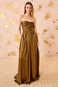 ULLA JOHNSON Anastasia Silk Wrapped Strapless Gown - Willow 6 ULLA JOHNSON Anastasia Silk Wrapped Strapless Gown - Willow -ULLA JOHNSON Outlet ULLAJOHNSON AnastasiaSilkWrappedStraplessGown WILLOW FA250150 03