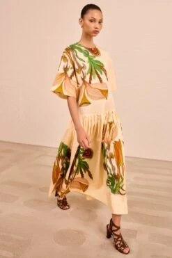 ULLA JOHNSON Aniline Drop Waist Cotton Dress - Inner Nature