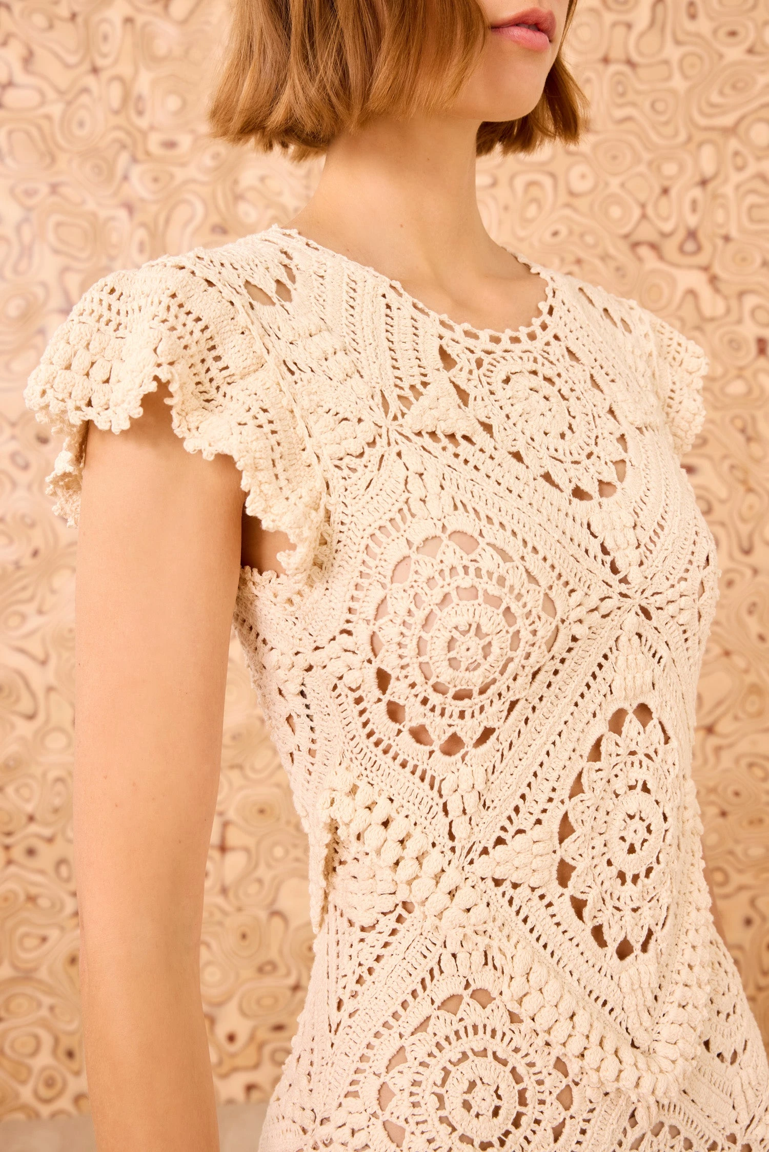 ULLA JOHNSON Annalisa Hand Crochet Dress - Cowrie 2 ULLA JOHNSON Annalisa Hand Crochet Dress - Cowrie - Image 2