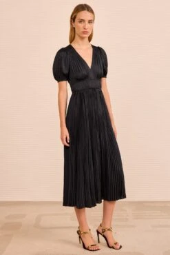 ULLA JOHNSON Audra Puff Sleeve Dress - Noir -ULLA JOHNSON Outlet ULLAJOHNSON AudraPuffSleeveDress NOIR PS260101 03