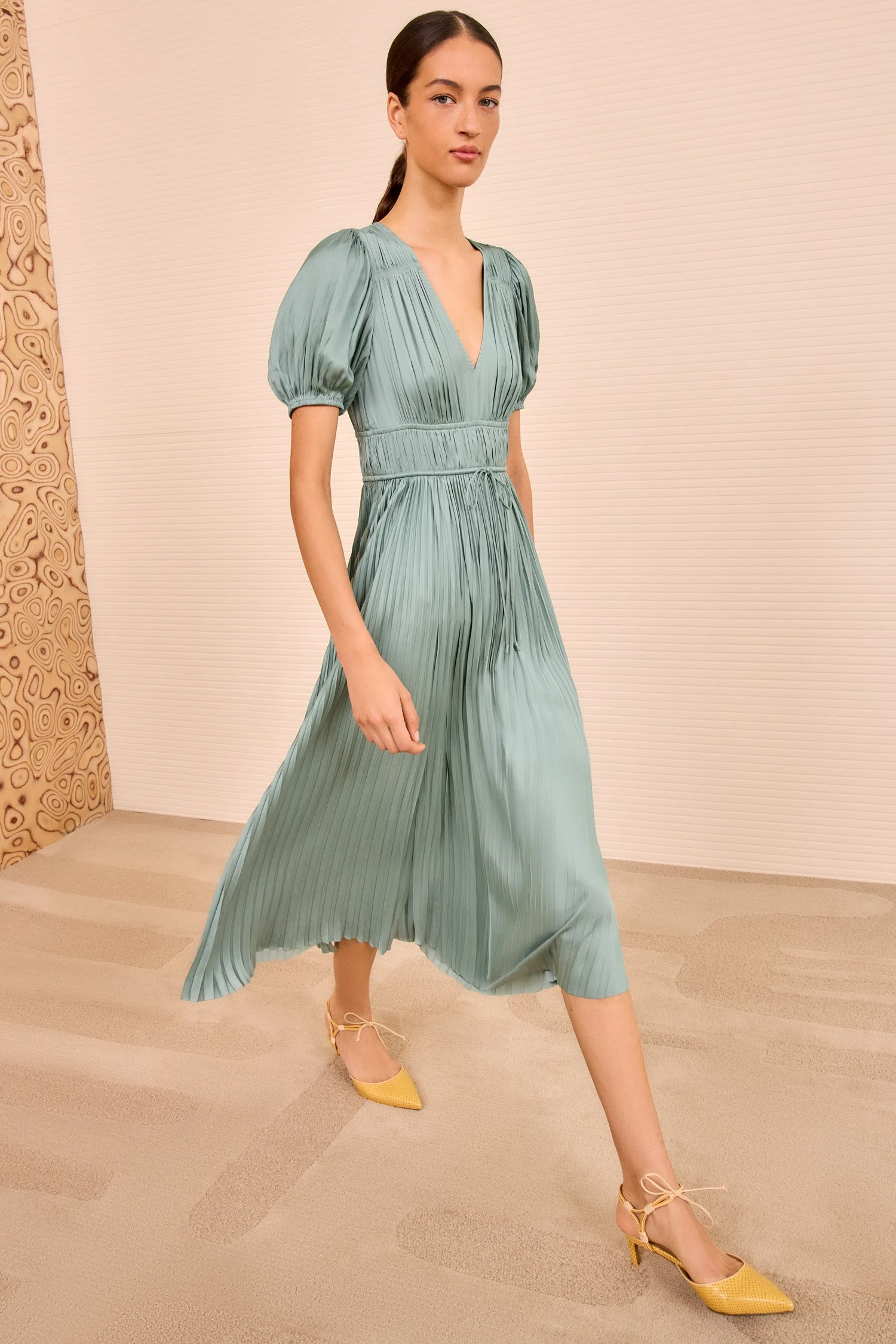 ULLA JOHNSON Audra Puff Sleeve Dress - Sea Glass 3 ULLA JOHNSON Audra Puff Sleeve Dress - Sea Glass - Image 3