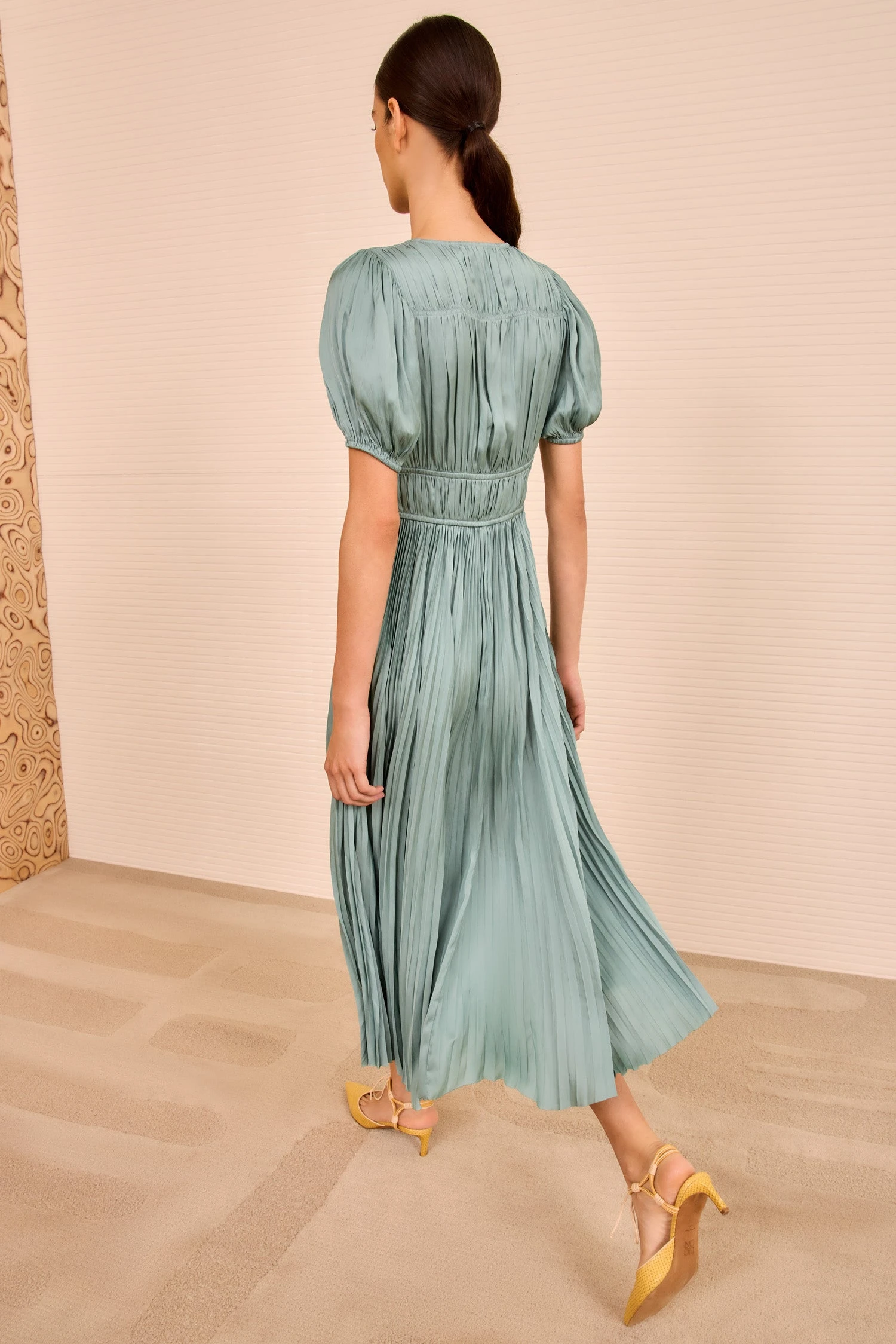 ULLA JOHNSON Audra Puff Sleeve Dress - Sea Glass 4 ULLA JOHNSON Audra Puff Sleeve Dress - Sea Glass - Image 4