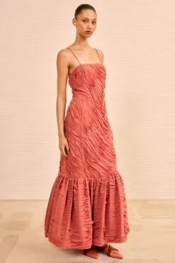 ULLA JOHNSON Augustina Cami Long Trumpet Dress - Chestnut 6 ULLA JOHNSON Augustina Cami Long Trumpet Dress - Chestnut -ULLA JOHNSON Outlet ULLAJOHNSON AugustinaSilkRuffleDress CHESTNUT PS260132 03 5d0cb84f c012 424b 9362 dd128e6c0a3f