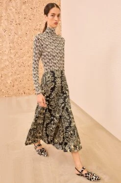 ULLA JOHNSON Aurelia Jersey Long Sleeve Turtleneck - Silhouette