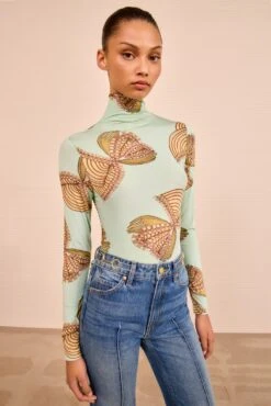 ULLA JOHNSON Aurelia Turtleneck - Water Blossoms