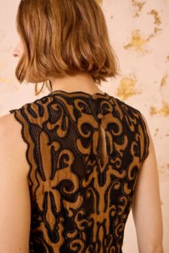 ULLA JOHNSON Auryn Applique Sleeveless Long Dress - Saffron -ULLA JOHNSON Outlet ULLAJOHNSON AurynAppliqueSleevelessMidiDress SAFFRON FA250104 03