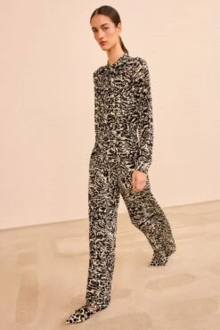 ULLA JOHNSON Aviva Wide Leg Pant - Spotted Jasper