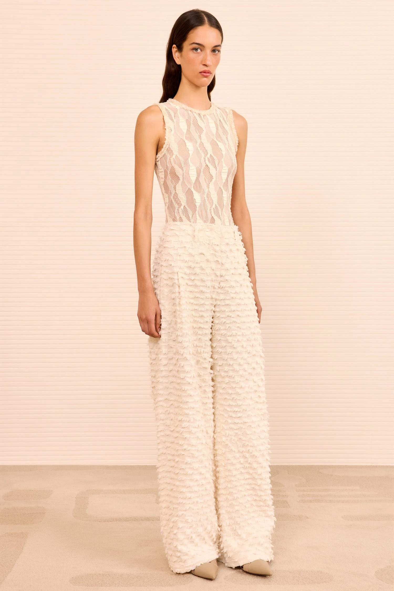 ULLA JOHNSON Beatrix Wide Leg Trouser - Ivory 1 ULLA JOHNSON Beatrix Wide Leg Trouser - Ivory