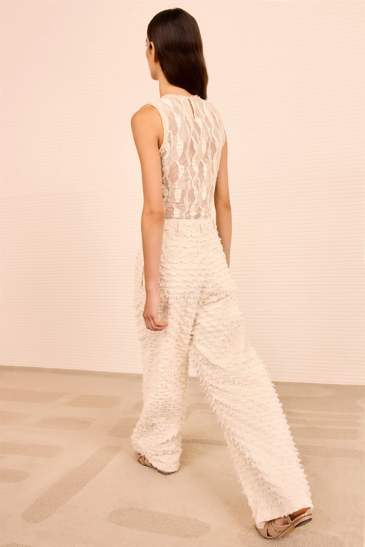 ULLA JOHNSON Beatrix Wide Leg Trouser - Ivory 5 ULLA JOHNSON Beatrix Wide Leg Trouser - Ivory - Image 5