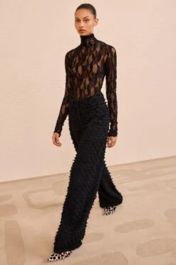 ULLA JOHNSON Beatrix Wide Leg Trouser - Noir