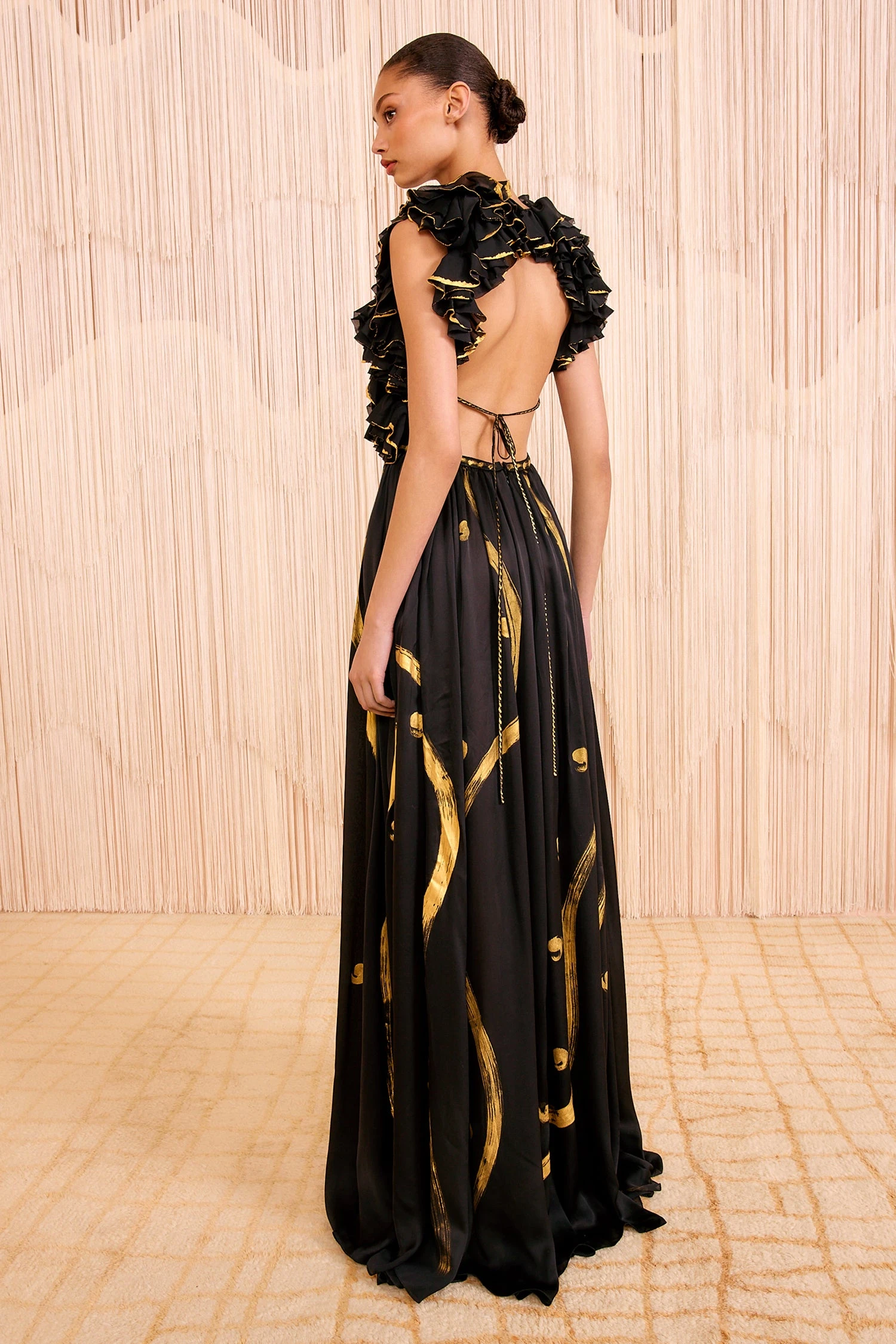 ULLA JOHNSON Byzantine Handpainted Silk Backless Gown - Gild 4 ULLA JOHNSON Byzantine Handpainted Silk Backless Gown - Gild - Image 4