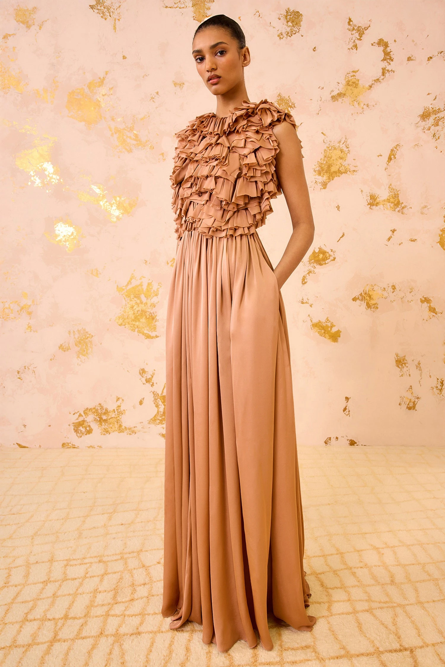 ULLA JOHNSON Byzantine Silk Backless Gown - Desert Rose 3 ULLA JOHNSON Byzantine Silk Backless Gown - Desert Rose - Image 3