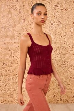 ULLA JOHNSON Callie Knit Camisole - Claret -ULLA JOHNSON Outlet ULLAJOHNSON CallieKnitCamisole CLARET PS260750 03