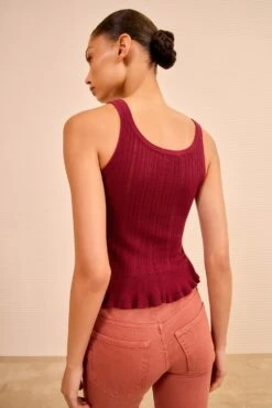 ULLA JOHNSON Callie Knit Camisole - Claret -ULLA JOHNSON Outlet ULLAJOHNSON CallieKnitCamisole CLARET PS260750 04