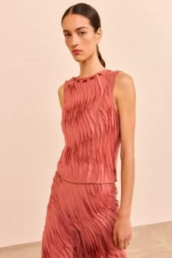 ULLA JOHNSON Celina SL Top - Chestnut