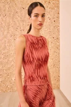 ULLA JOHNSON Celina SL Top - Chestnut 8 ULLA JOHNSON Celina SL Top - Chestnut -ULLA JOHNSON Outlet ULLAJOHNSON CelinaSleevelessChiffonTop CHESTNUT PS260226 03 7699e561 e359 4c6c a74a d31a0e926c3f