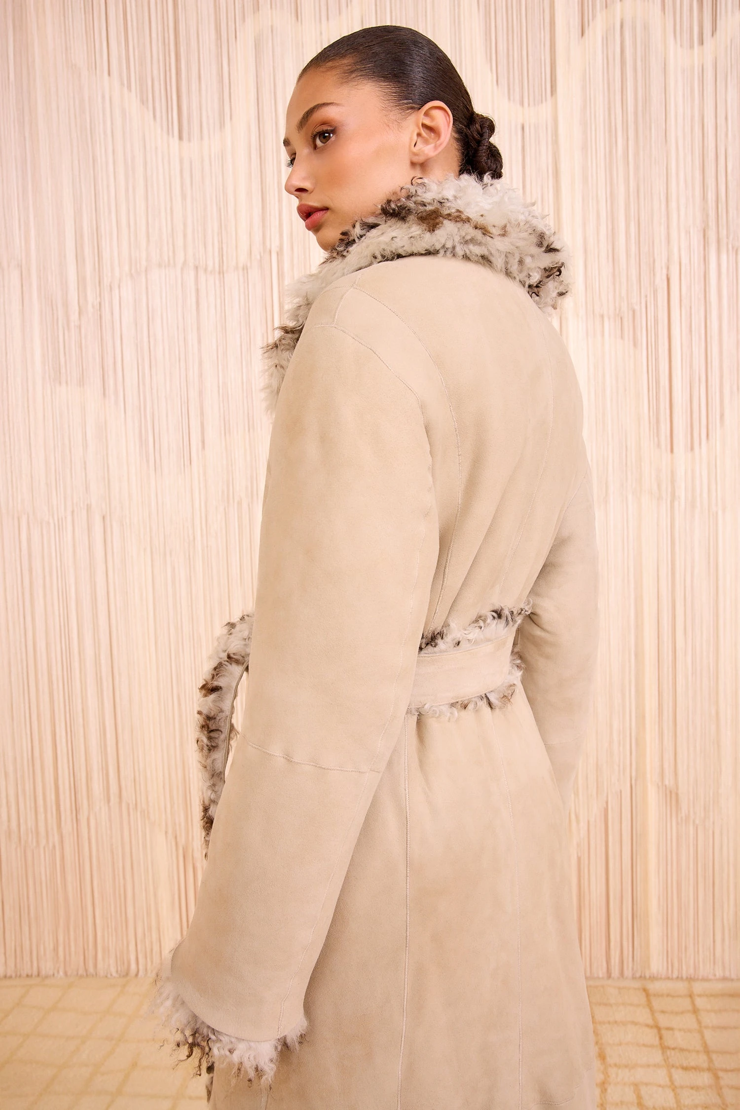 ULLA JOHNSON Ceryse Long Shearling Coat - Pietra 9 ULLA JOHNSON Ceryse Long Shearling Coat - Pietra - Image 9