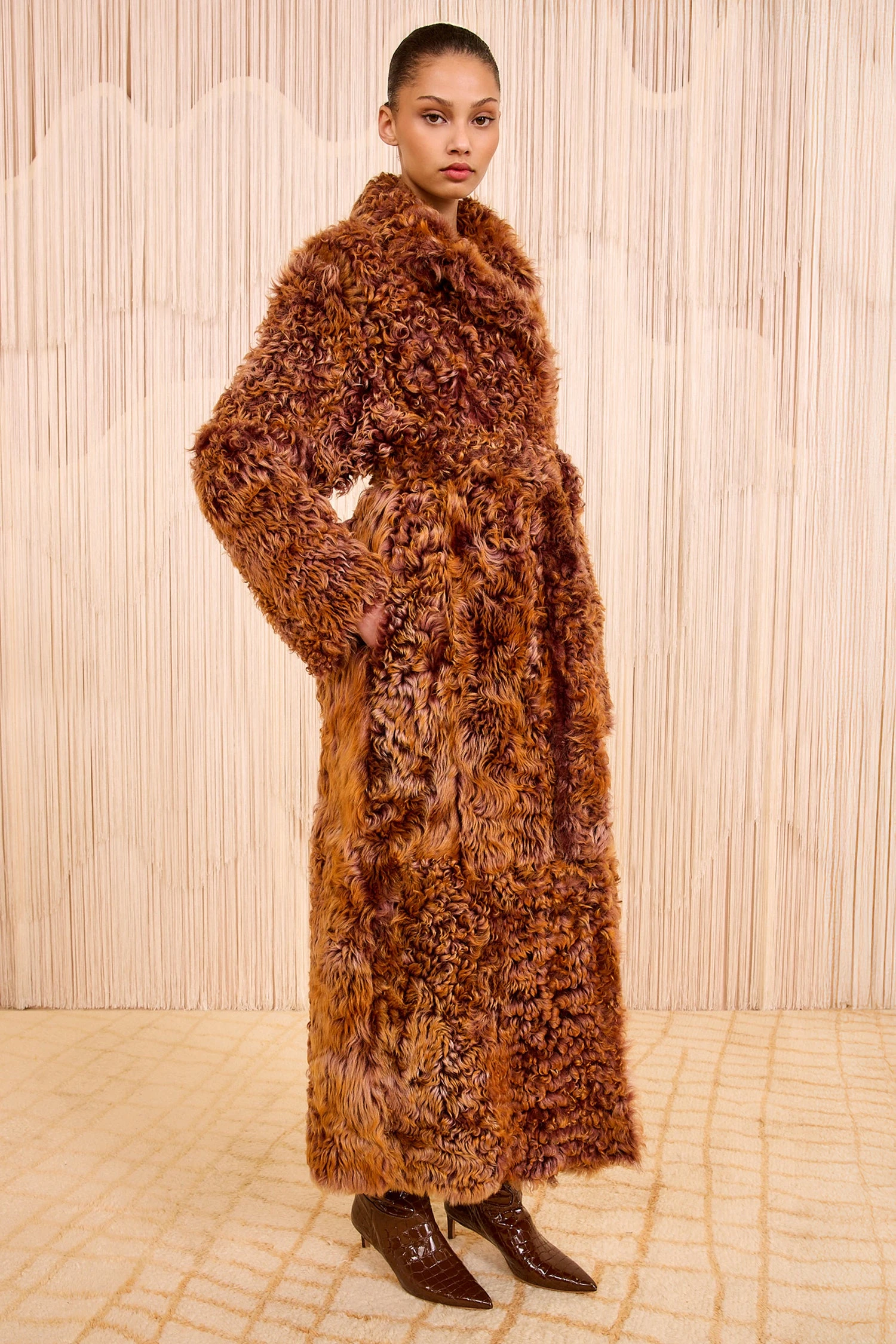 ULLA JOHNSON Ceryse Long Shearling Coat - Umber 1 ULLA JOHNSON Ceryse Long Shearling Coat - Umber