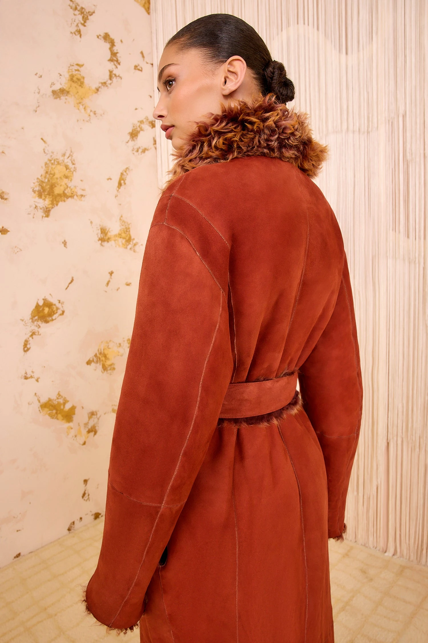 ULLA JOHNSON Ceryse Long Shearling Coat - Umber 7 ULLA JOHNSON Ceryse Long Shearling Coat - Umber - Image 7
