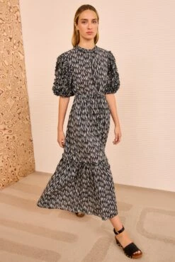 ULLA JOHNSON Channary Puff Sleeve Dress - Graphite