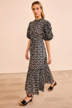 ULLA JOHNSON Channary Puff Sleeve Dress - Graphite -ULLA JOHNSON Outlet ULLAJOHNSON ChannaryPuffSleeveDress GRAPHITE PS260146 03