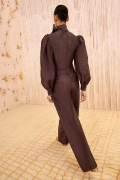 ULLA JOHNSON Charlie Silk High Waist Wide Leg Pant - Sequoia -ULLA JOHNSON Outlet ULLAJOHNSON CharlieSilkHighWaistWideLegPant SEQUOIA FA250411 04