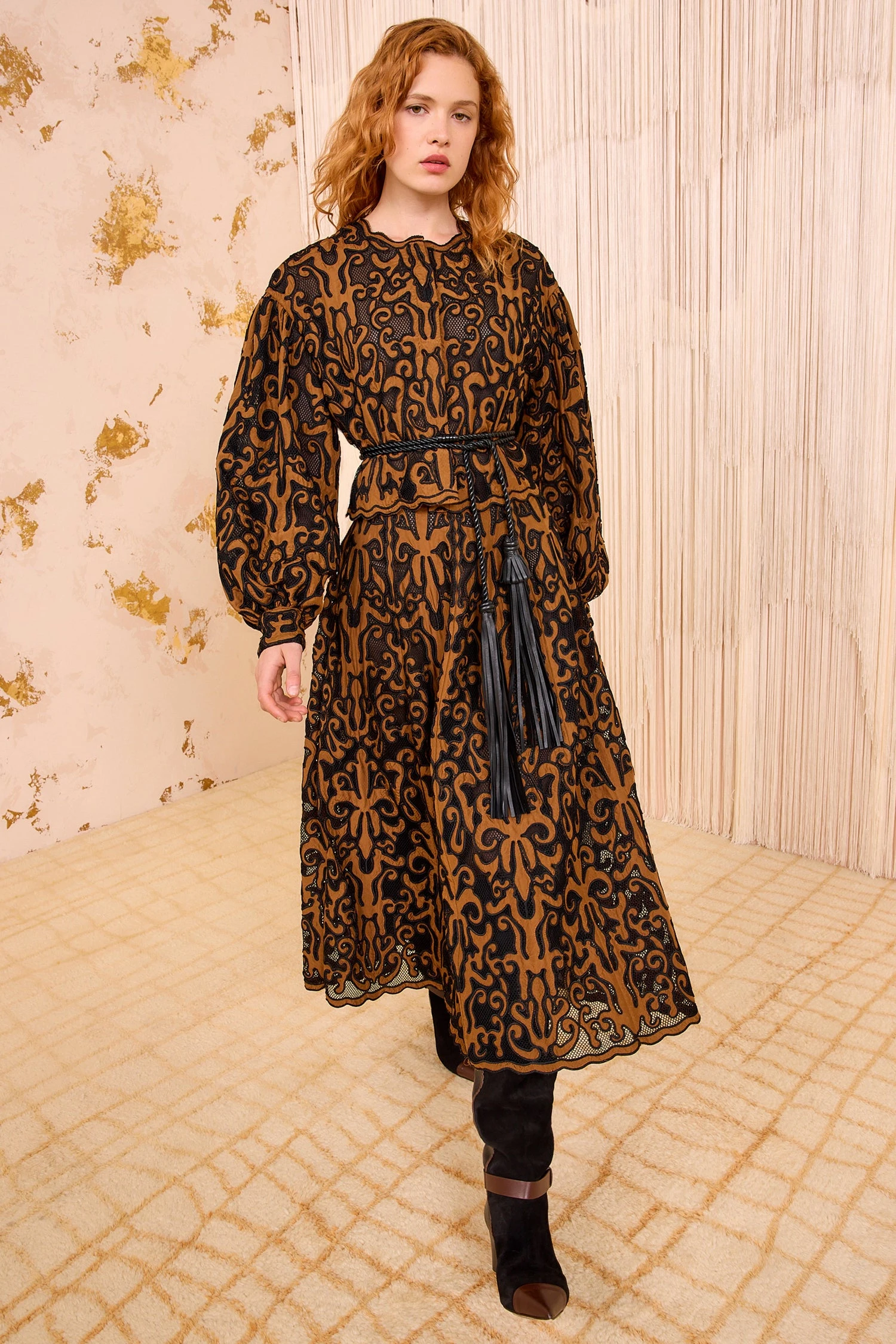 ULLA JOHNSON Coletta Applique Jacket - Saffron 3 ULLA JOHNSON Coletta Applique Jacket - Saffron - Image 3