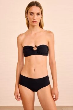 ULLA JOHNSON Corfu Bikini Top With Ring Detail - Noir