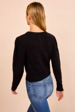 ULLA JOHNSON Delphina Long Sleeve Cardigan - Noir -ULLA JOHNSON Outlet ULLAJOHNSON DelphinaKnitCardigan NOIR PS260751 04