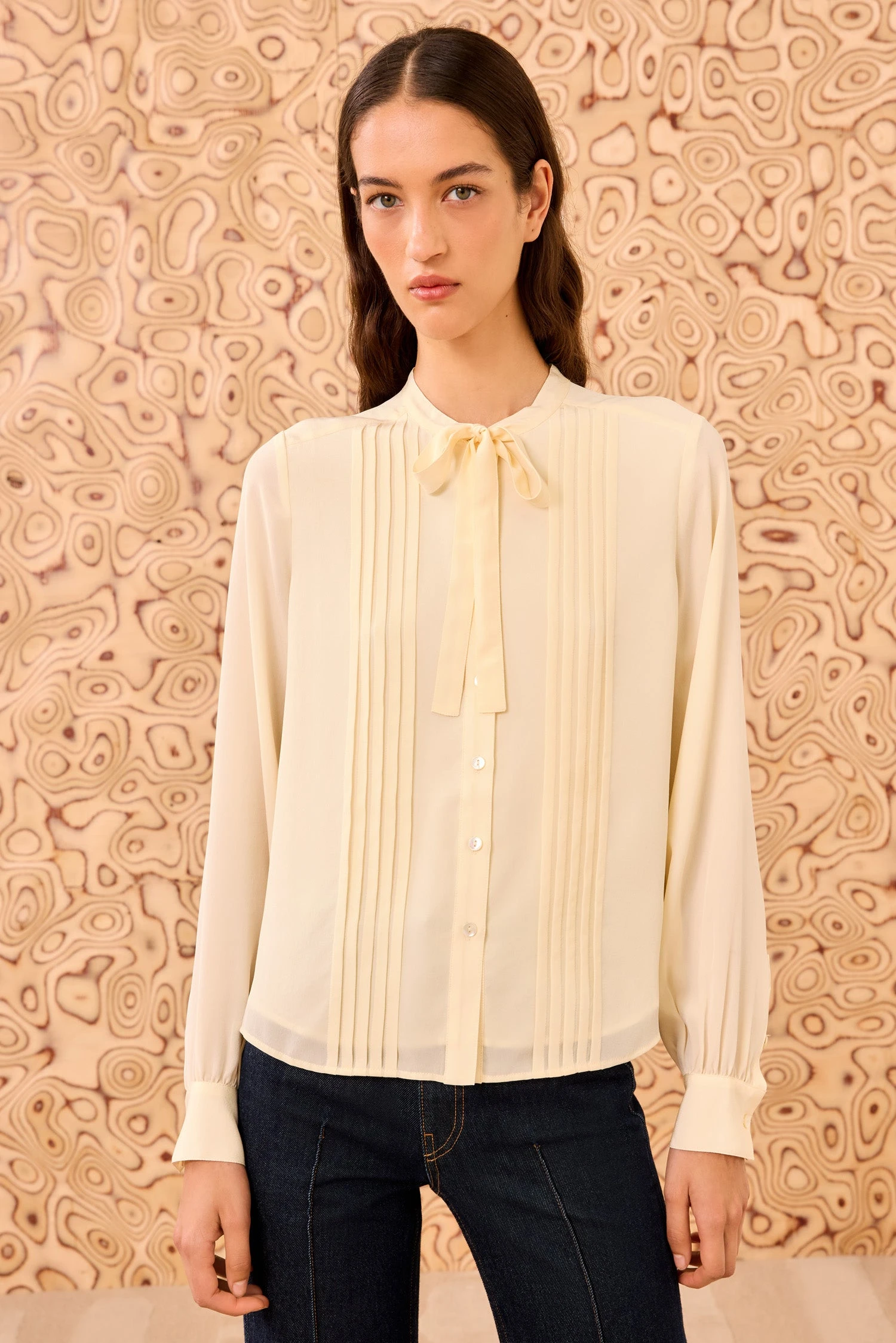 ULLA JOHNSON Delvine Long Sleeve Blouse - Cowrie 3 ULLA JOHNSON Delvine Long Sleeve Blouse - Cowrie - Image 3