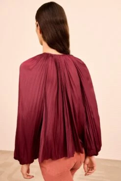 ULLA JOHNSON Electra Long Sleeve Blouse - Claret -ULLA JOHNSON Outlet ULLAJOHNSON ElectraLongSleeveBlouse CLARET PS260233 05