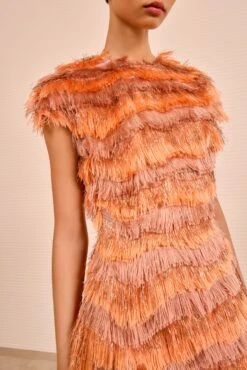 ULLA JOHNSON Elowyn Fringe Midi Dress - Coral 8 ULLA JOHNSON Elowyn Fringe Midi Dress - Coral -ULLA JOHNSON Outlet ULLAJOHNSON ElowynDress CORAL PS260158 02 Alt 51fcf096 43b7 44f5 9255 e3327b53e0b6