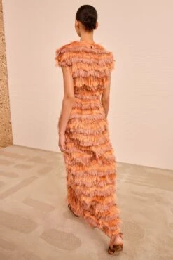 ULLA JOHNSON Elowyn Fringe Midi Dress - Coral 10 ULLA JOHNSON Elowyn Fringe Midi Dress - Coral -ULLA JOHNSON Outlet ULLAJOHNSON ElowynDress CORAL PS260158 04 07e00120 e774 4da4 a74d f5c3b8803021