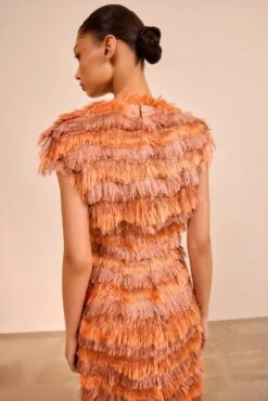 ULLA JOHNSON Elowyn Fringe Midi Dress - Coral 11 ULLA JOHNSON Elowyn Fringe Midi Dress - Coral -ULLA JOHNSON Outlet ULLAJOHNSON ElowynDress CORAL PS260158 05 72cc32ec f2eb 447b a94f 75808f0759ae