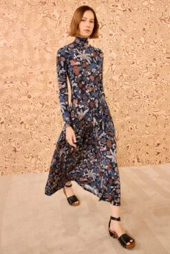 ULLA JOHNSON Fernanda Turtleneck Long Sleeve Dress - Moonlight Floral -ULLA JOHNSON Outlet ULLAJOHNSON FERNANDADRESS MOONLIGHTFLORAL UJ990804 03