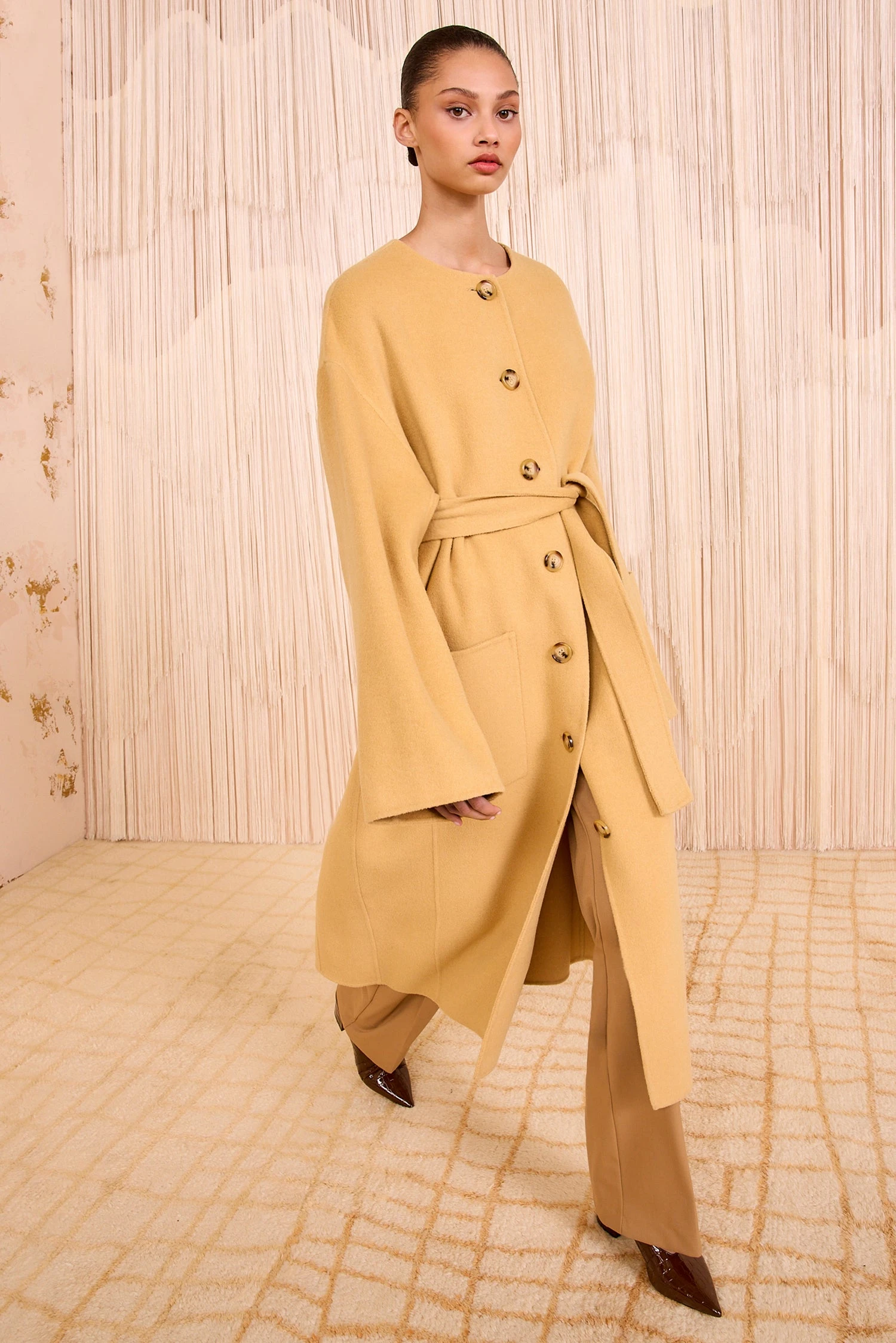 ULLA JOHNSON Fernanda Double Faced Wool Oversized Coat - Lotus 1 ULLA JOHNSON Fernanda Double Faced Wool Oversized Coat - Lotus