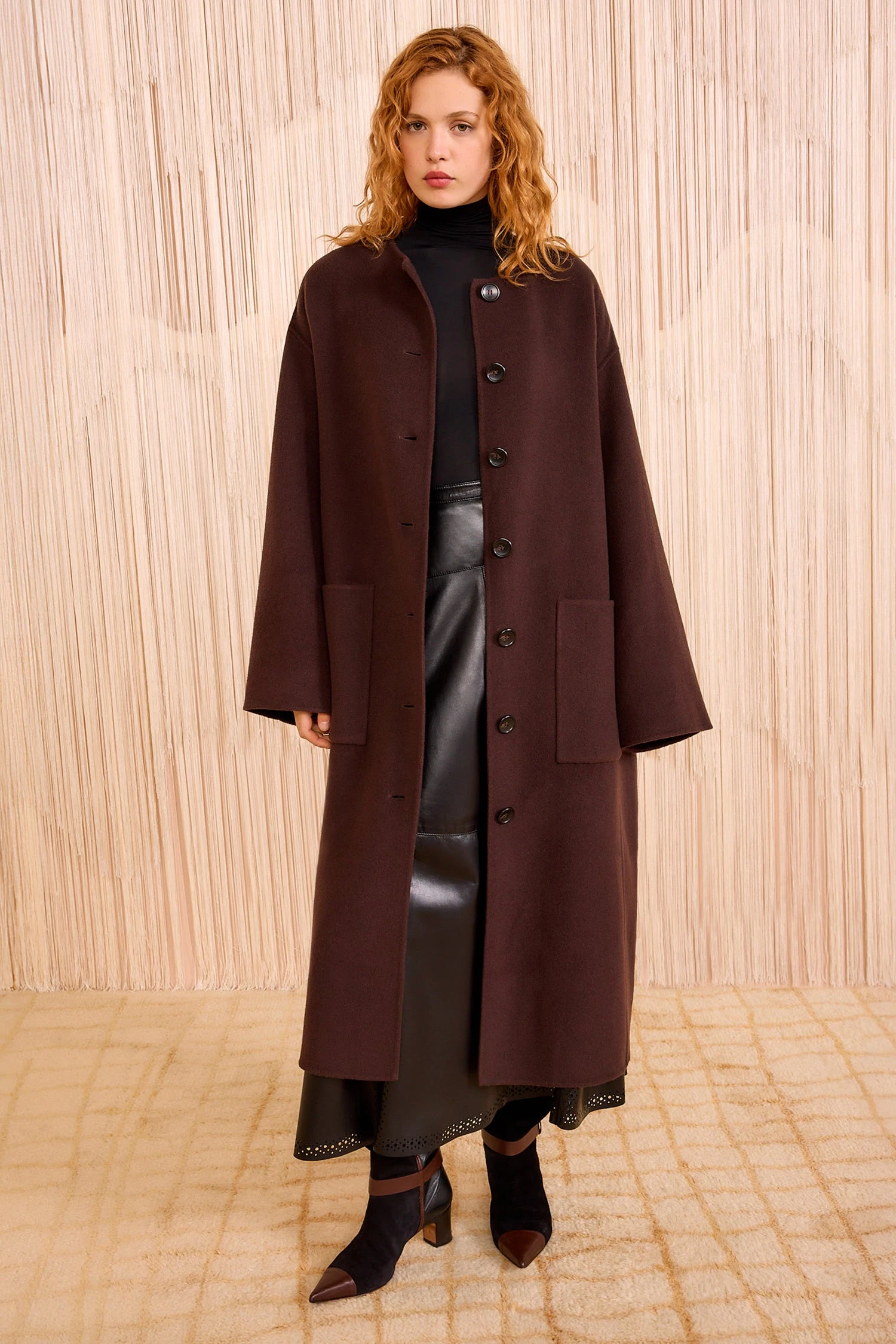 ULLA JOHNSON Fernanda Double Faced Wool Oversized Coat - Sable 1 ULLA JOHNSON Fernanda Double Faced Wool Oversized Coat - Sable