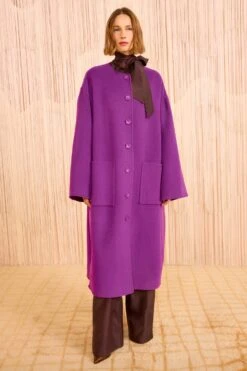 ULLA JOHNSON Fernanda Double Faced Wool Oversized Coat - Thistle