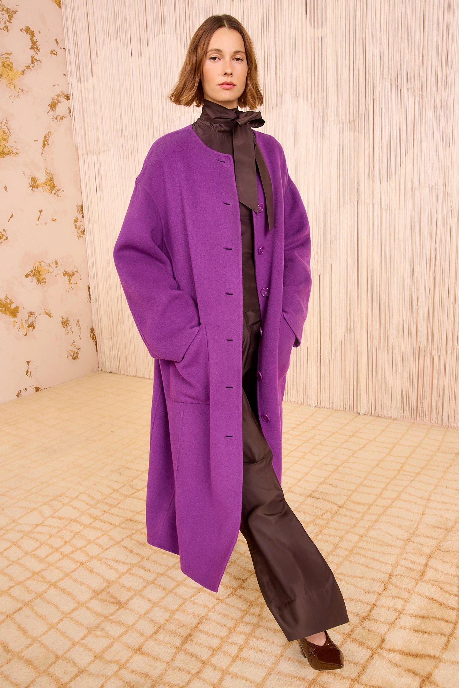 ULLA JOHNSON Fernanda Double Faced Wool Oversized Coat - Thistle 2 ULLA JOHNSON Fernanda Double Faced Wool Oversized Coat - Thistle - Image 2