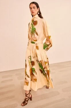 ULLA JOHNSON Filagree Midi Skirt - Inner Nature -ULLA JOHNSON Outlet ULLAJOHNSON FilagreeCottonSilkMidiSkirt INNERNATURE PS260318 03