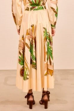 ULLA JOHNSON Filagree Midi Skirt - Inner Nature -ULLA JOHNSON Outlet ULLAJOHNSON FilagreeCottonSilkMidiSkirt INNERNATURE PS260318 05