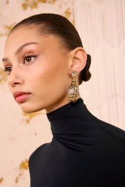 ULLA JOHNSON Fiori Black Multi Drop Earring - Black Multi -ULLA JOHNSON Outlet ULLAJOHNSON FioriBlackMultiDropEarring BLACKMULTI FA251405 02 Alt