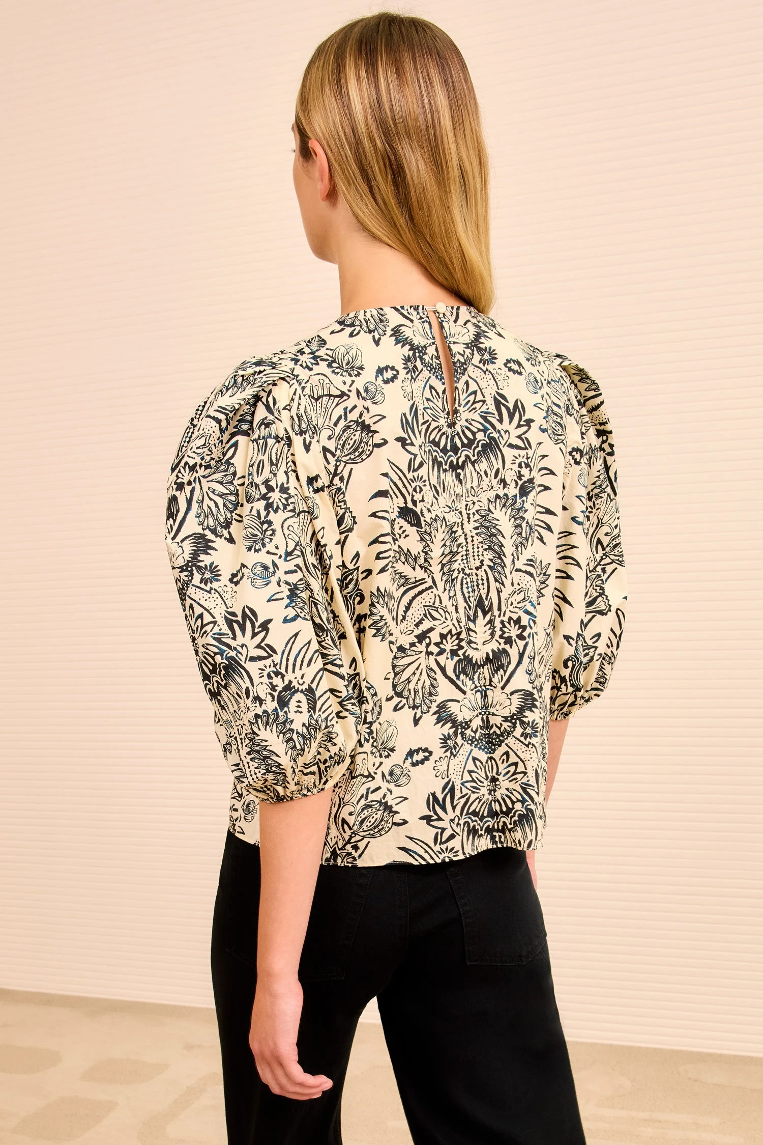 ULLA JOHNSON Frantiska Puff Sleeve Top - Ivory Flora 5 ULLA JOHNSON Frantiska Puff Sleeve Top - Ivory Flora - Image 5