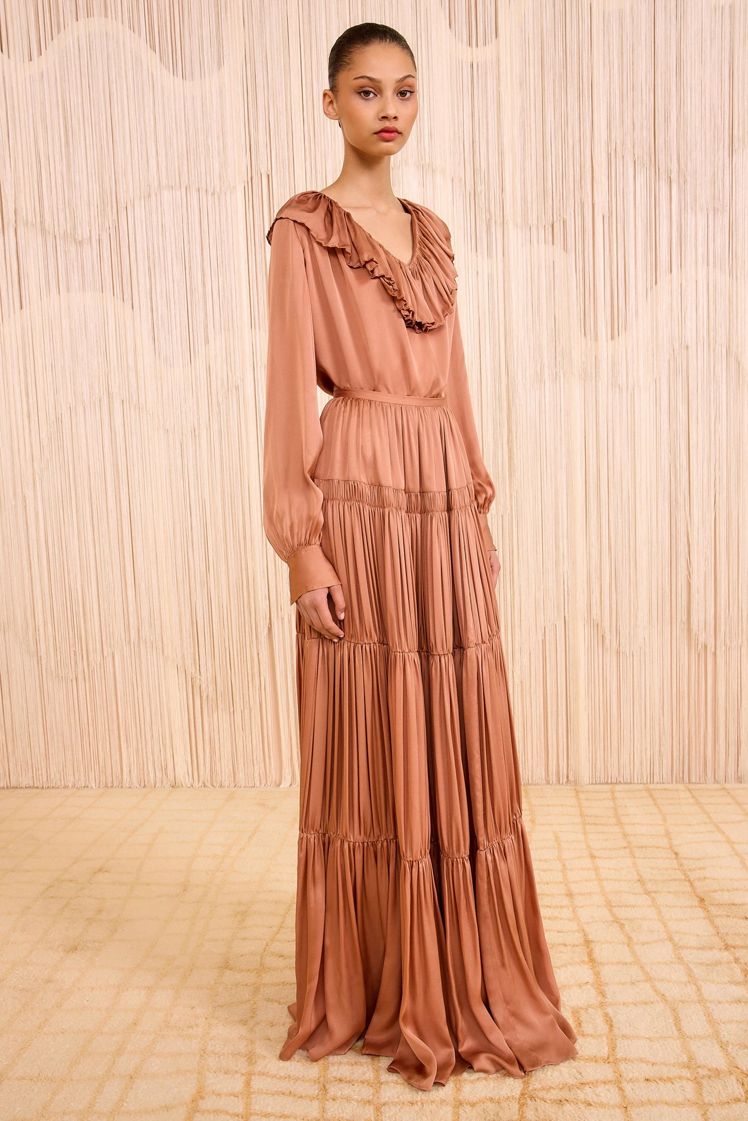 ULLA JOHNSON Gaelle Silk High Waist Maxi Skirt - Desert Rose 1 ULLA JOHNSON Gaelle Silk High Waist Maxi Skirt - Desert Rose