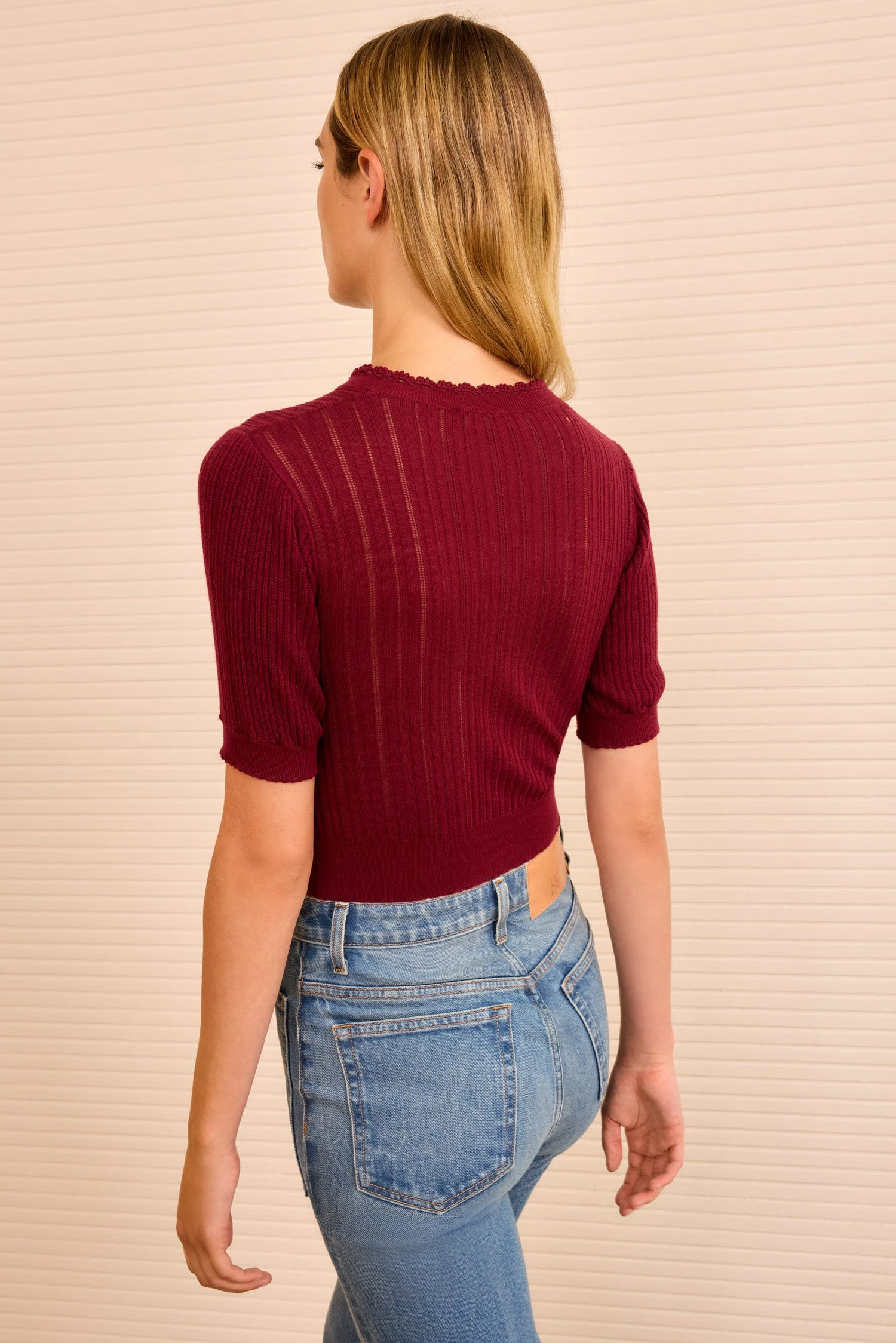 ULLA JOHNSON Gemma Puff Sleeve Top - Claret 4 ULLA JOHNSON Gemma Puff Sleeve Top - Claret - Image 4