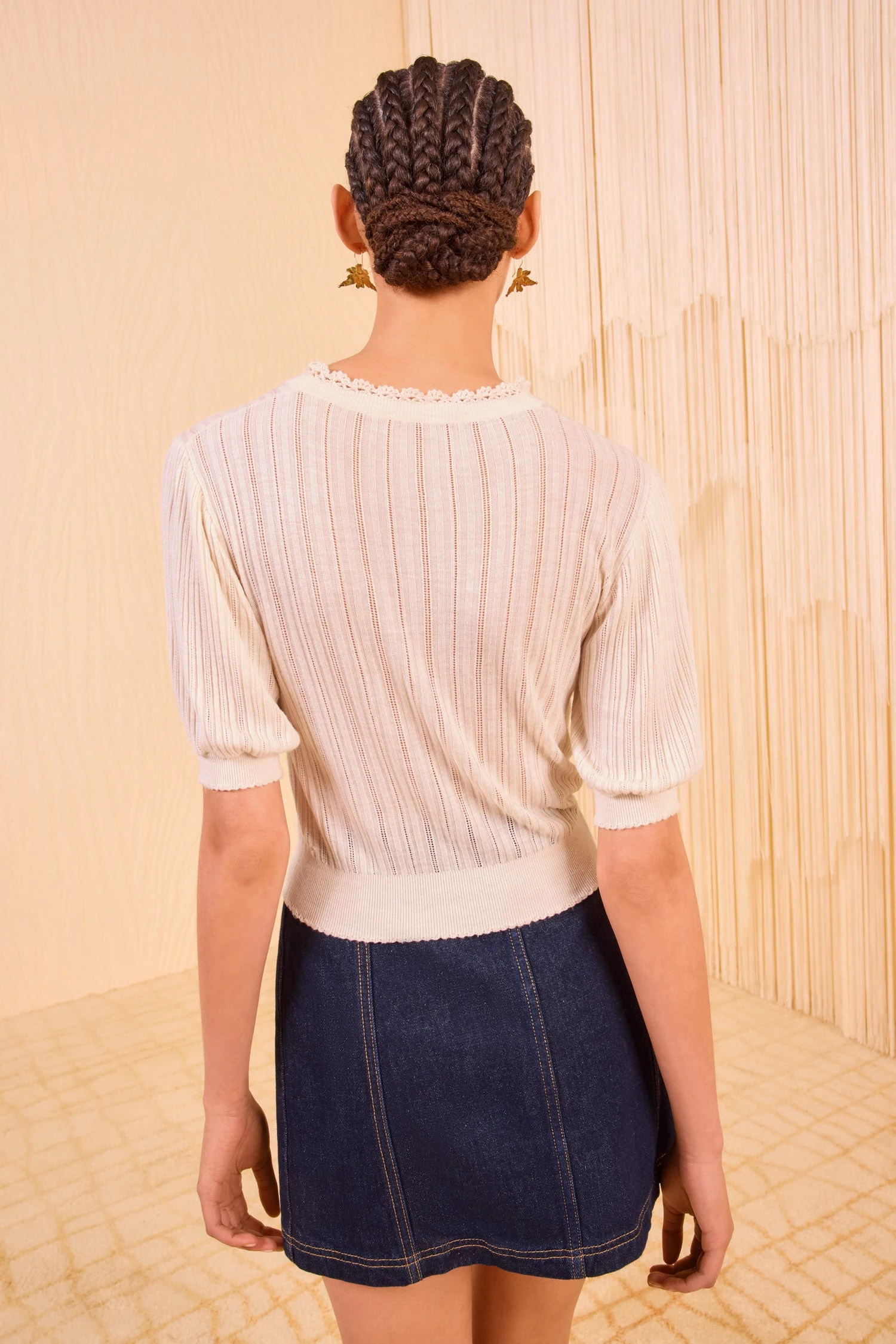 ULLA JOHNSON Gemma Short Sleeve Knit Top - Pristine 4 ULLA JOHNSON Gemma Short Sleeve Knit Top - Pristine - Image 4