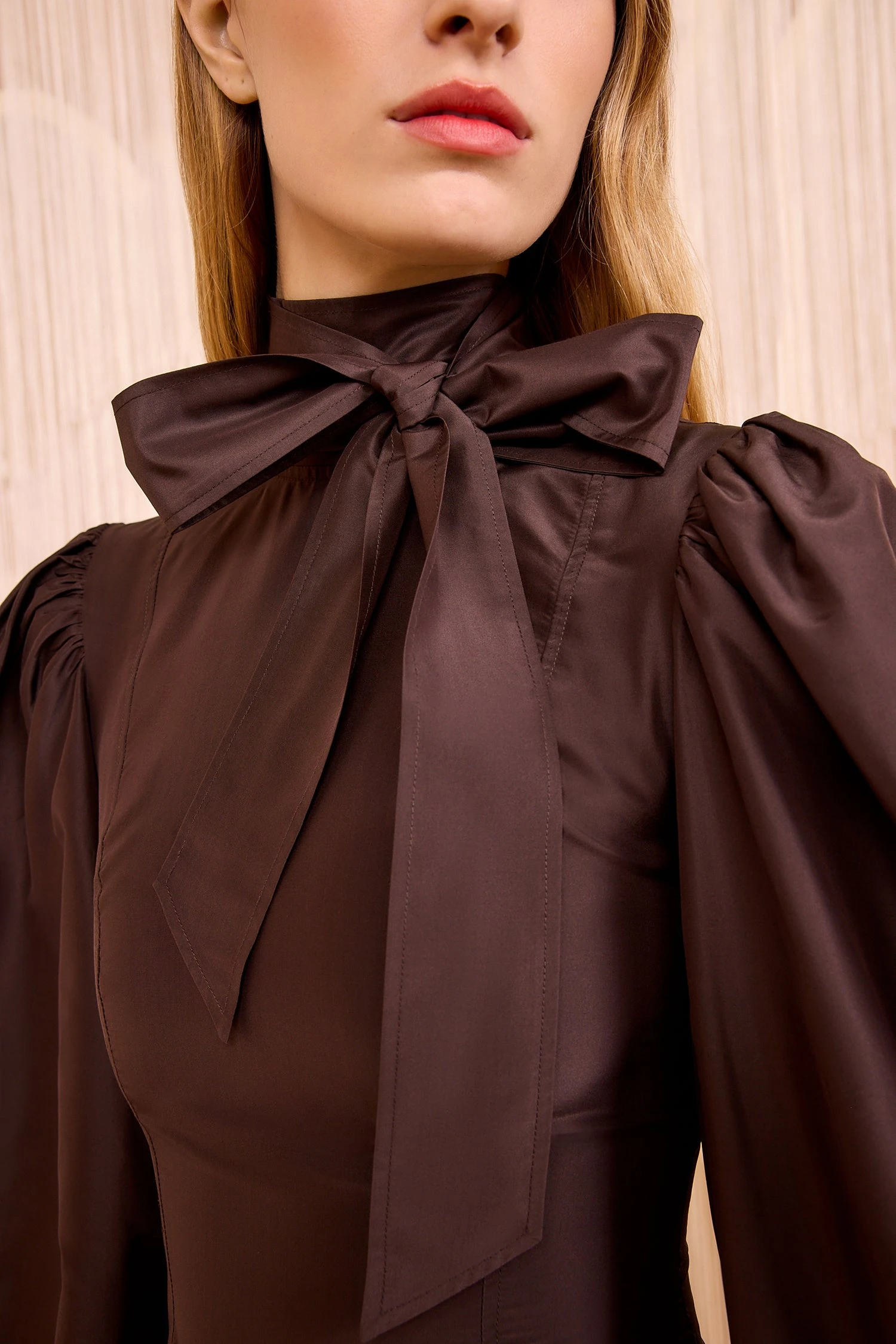 ULLA JOHNSON Giorgia Silk Neck Tie Blouse - Sequoia 2 ULLA JOHNSON Giorgia Silk Neck Tie Blouse - Sequoia - Image 2