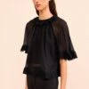 ULLA JOHNSON Helaine Short Sleeve Top - Noir